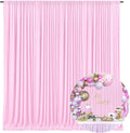 10 x 10 Feet Light Pink Backdrop Curtain for Partie, Background Curtains for Photoshoot, Birthday, Wedding, Halloween, Thanksgiving, Christmas Day, New Year Party Decorations 5Ft x 10Ft, 2 Panels