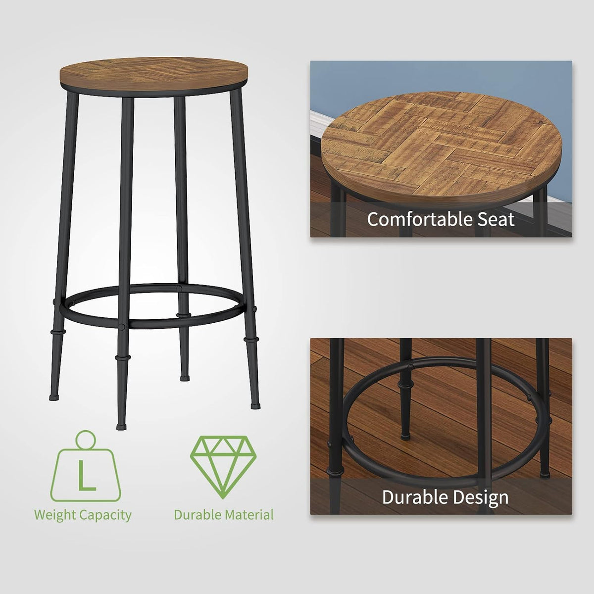 bar table set for 3, 4 piece console showing dimensions