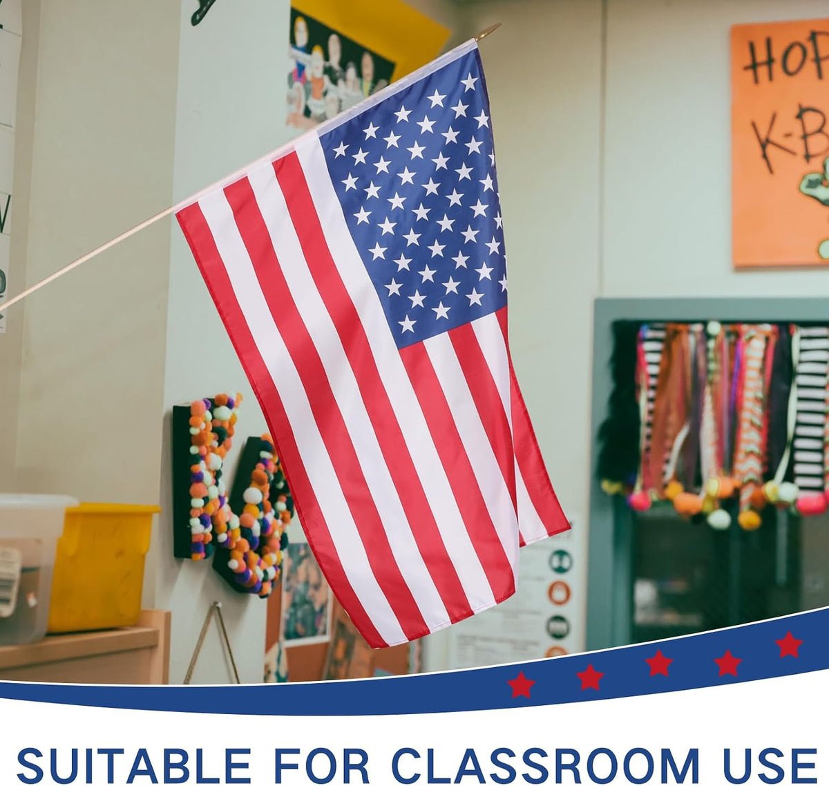 Newwiee Classroom American Flag for Schools 2 x 3ft, 8 Pcs