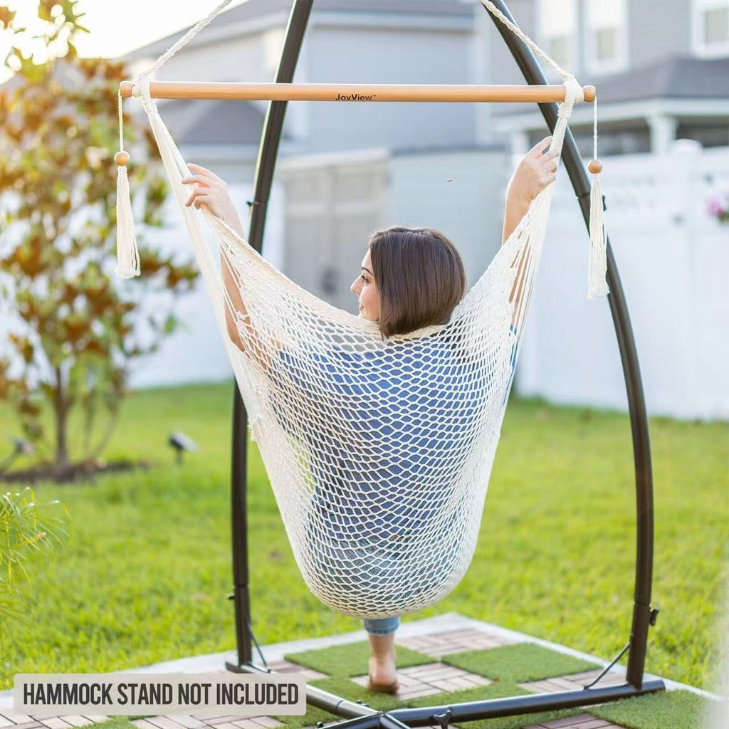 joyview hanging hammock chair, caribbean rope swing chair, close-up detail