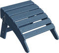 Folding Adirondack Ottoman, HDPE Footrest for Oudoor Chair, Navy Blue