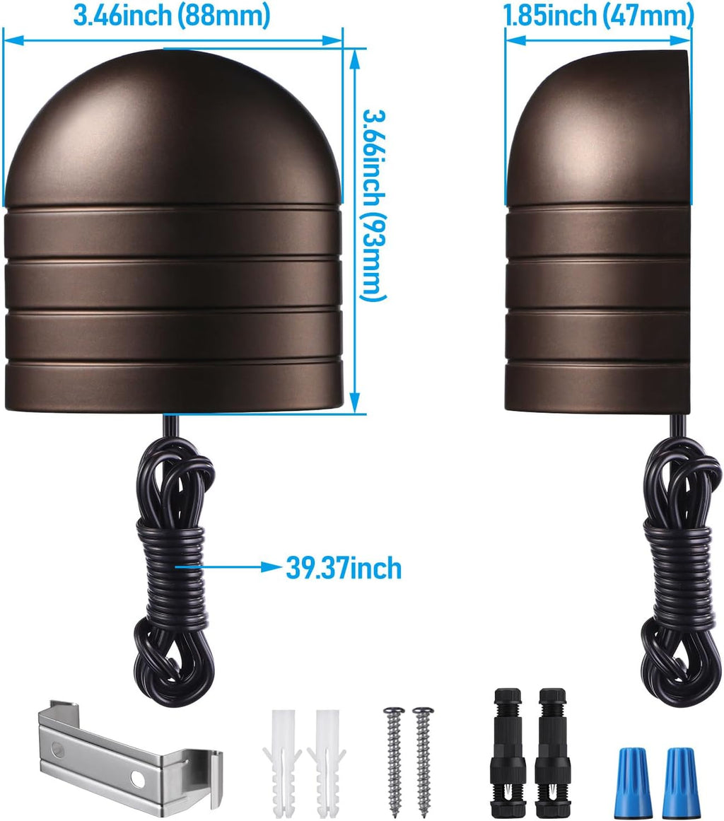 LEONLITE 6-Pack 5CCT Low Voltage LED Deck Lights, 250LM Ultra Bright
