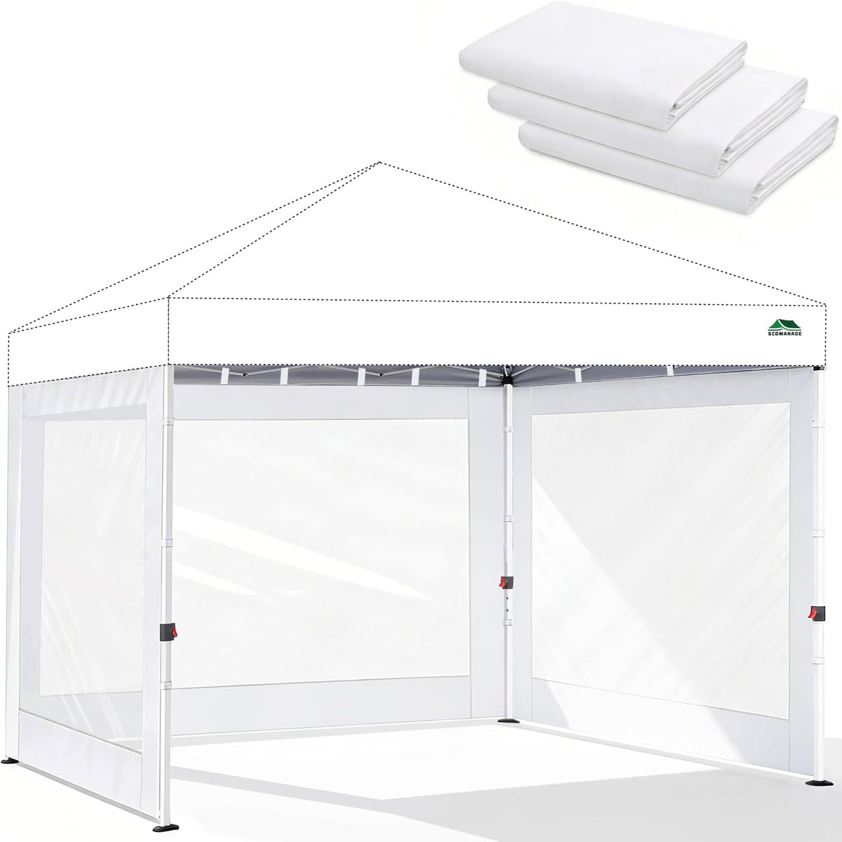 Clear Canopy Sidewalls for 10x10 Pop Up Tent, White