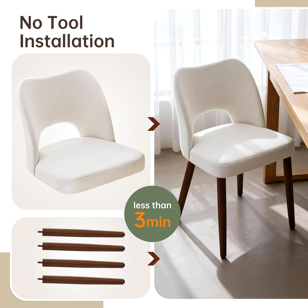 GarveeHome Dining Chairs Set of 4, Modern Hollow Back Dining Room Chair