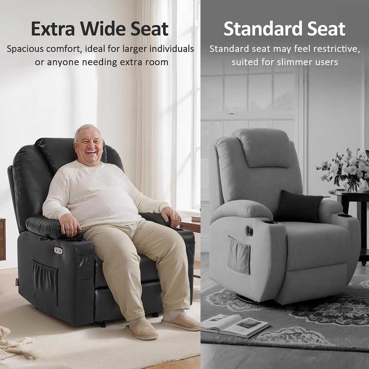 MCombo Oversized Power Lift Recliner Chair for Elderly, Big and Tall R7510