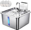 Cat Water Fountain Stainless Steel, 135fl-oz/4L Wireless Cat Fountain