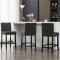 Bar Stools Set of 3, 26'' Counter Height Bar Stools, Black