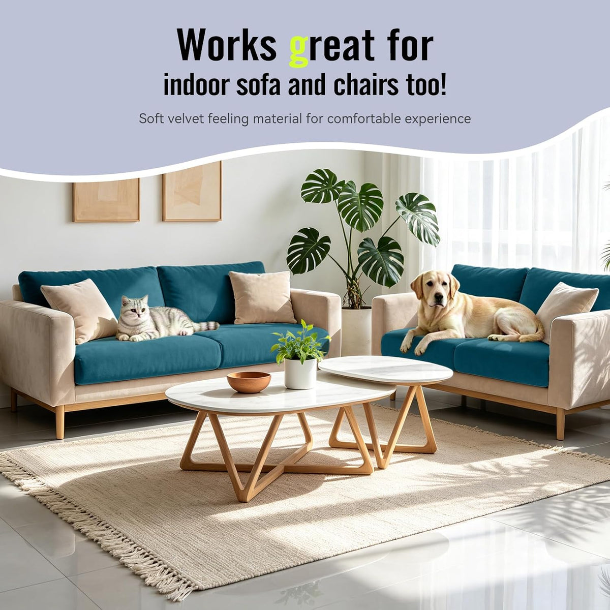 8Pcs Outdoor Cushion Covers, Stretch Patio Furniture Couch Chair Slipcovers