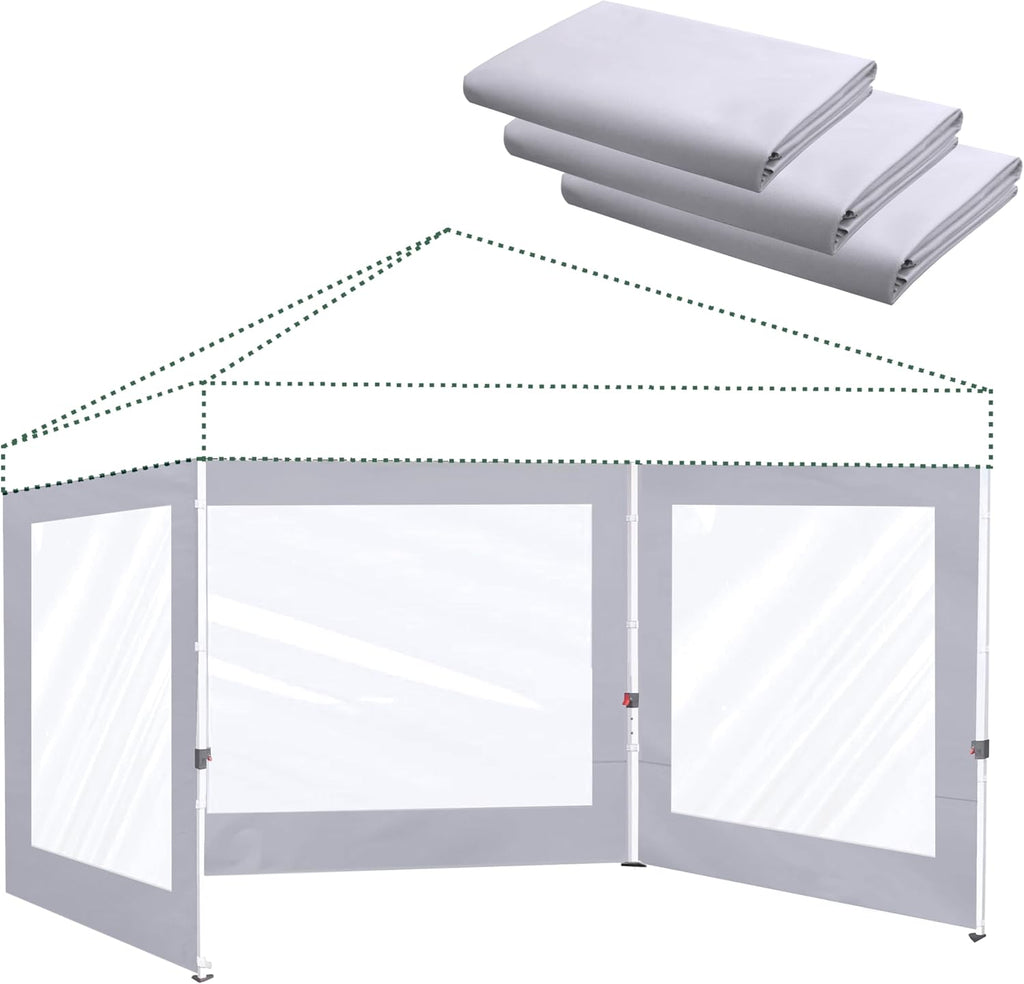 Clear Canopy Sidewalls for 10x10 Pop Up Tent, Gray
