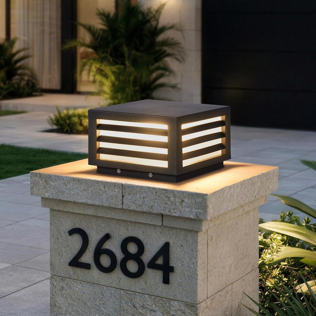 MVBT Glass Post Lights Outdoor, 8.8" Hard Wired Pillar Lights Outdoor