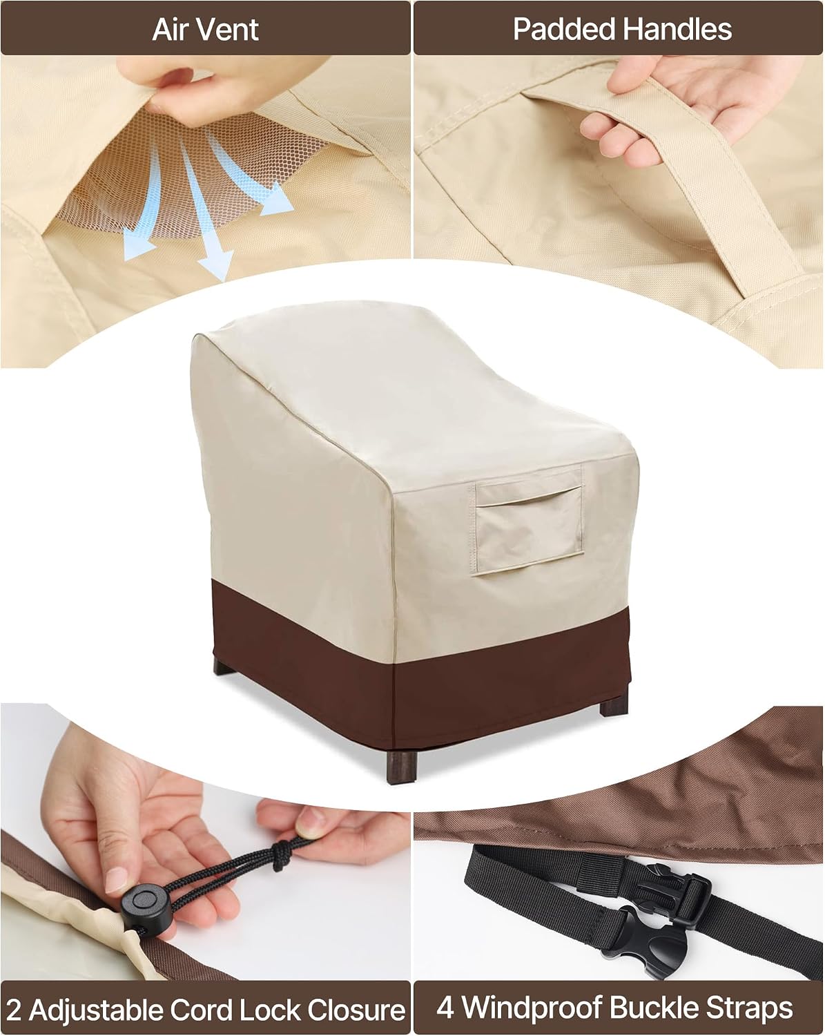 Vailge Patio Chair Covers & Outdoor Furniture Covers Heavy-Duty Waterproof