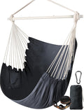Chihee Hammock Chair Swing - Strong Metal, Collapsible, Portable, Max 500 lbs, Comfy Seat, Patio & Lawn, Cotton Blended, Indoor/Outdoor