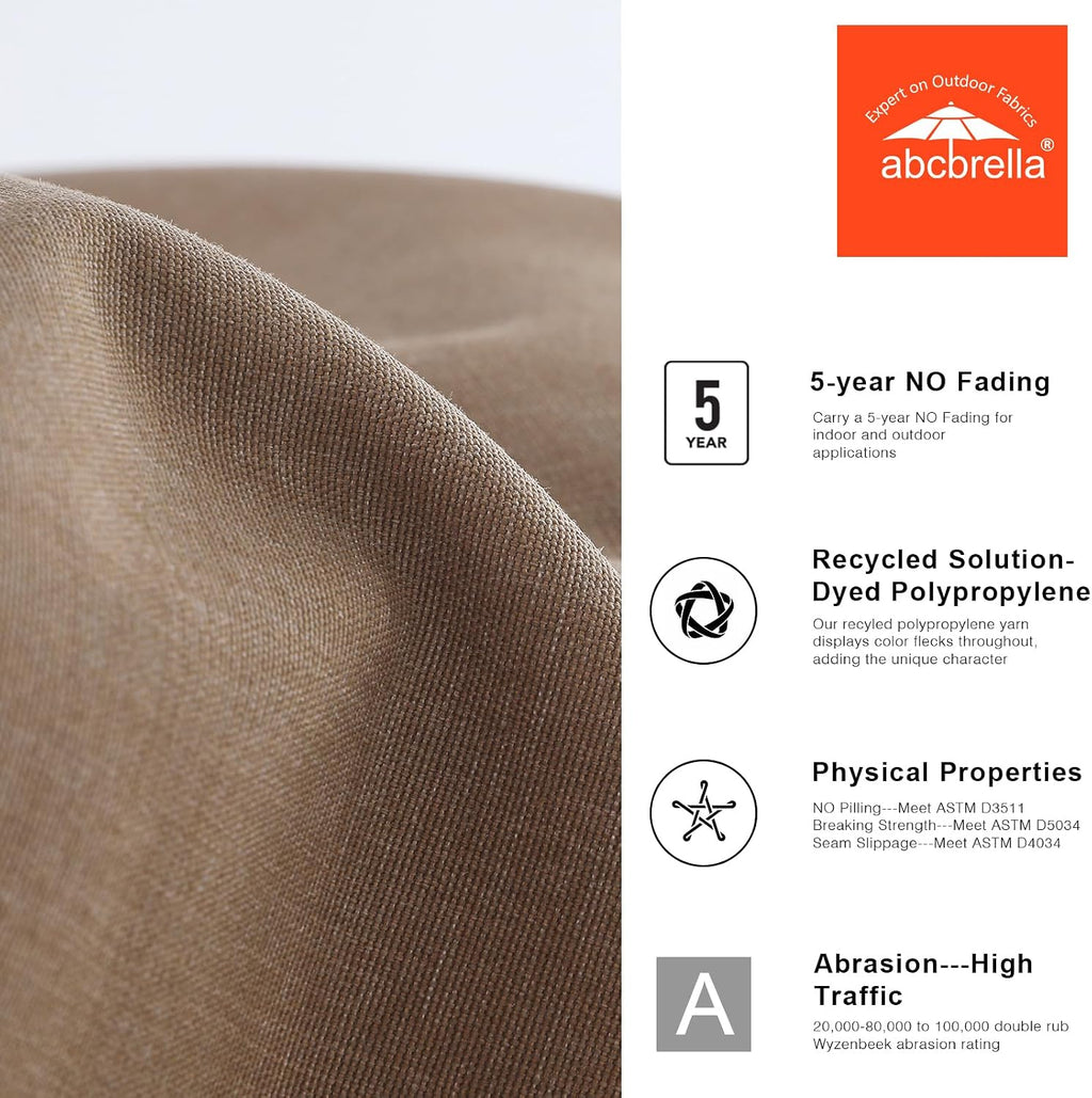 abccanopy olefin® 5-year no fade 9ft patio replacement, close-up detail