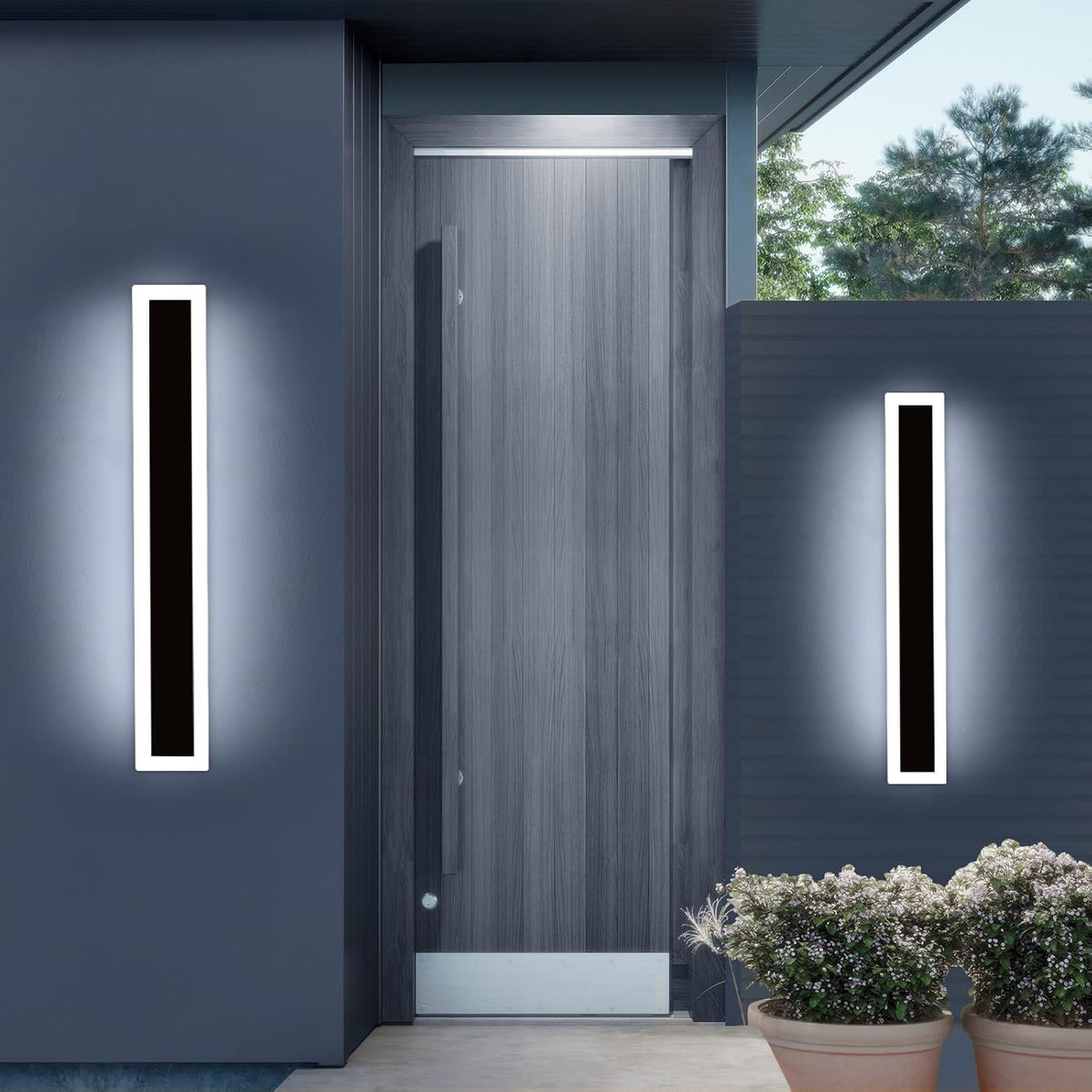 2 Pack 31.4inch Outdoor Wall Sconce, 3 Color, IP65 Waterproof, 31W