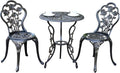 YKSY&YKSY Patio Bistro Set.Rust-Resistant Cast Aluminum Bistro Table Set with Umbrella Hole for Backyard (Rose Copper)