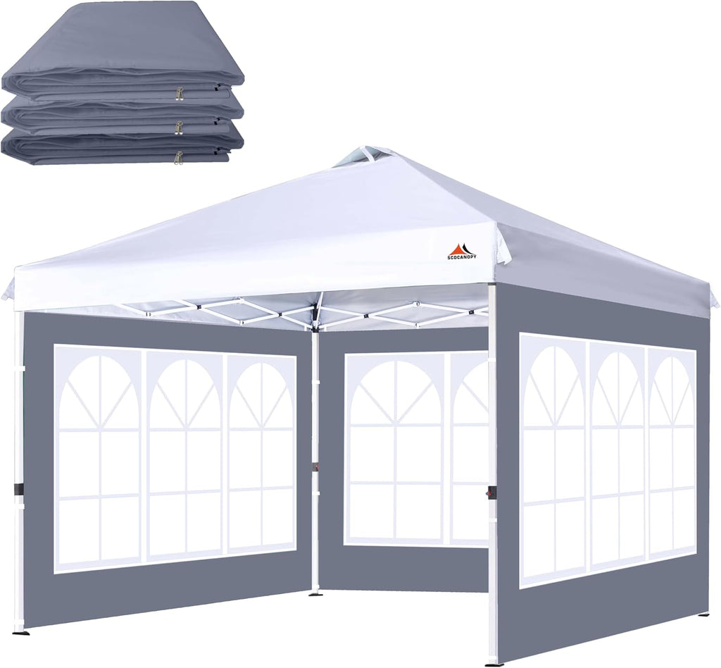 SCOCANOPY Church Window Sidewall for 12x12 Canopy Frame, 3 Pack Sunwalls Only,(Dark Gray)
