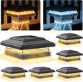 SIEDiNLAR Solar Post Cap Lights 4x4 & 5x5, 6 Pack 2 Modes 50 Lumens Black