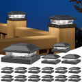 NIORSUN Solar Post Cap Lights,4x4 Post Solar Light Cool White,Black 16 Pack