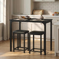 COSTWAY Dining Table Set, Counter Height Table & 2 Upholstered Stools
