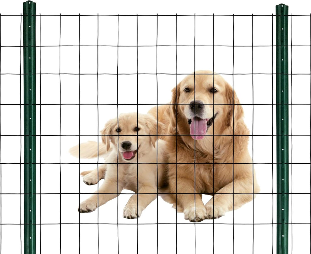 Black PVC Coated Welded Wire Mesh Garden Economy Fence 24 Inch x 50 Foot-3 Inch x 2 Inch 16GA