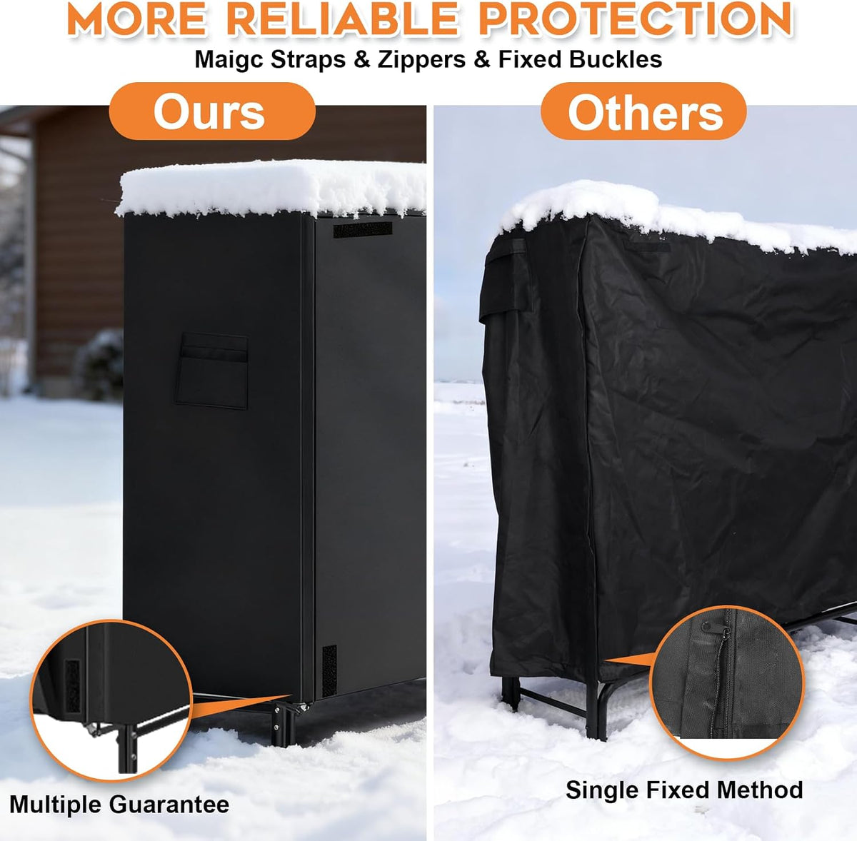 Gtongoko 4FT Firewood Rack Outdoor with Cover Heavy Duty Log Holder