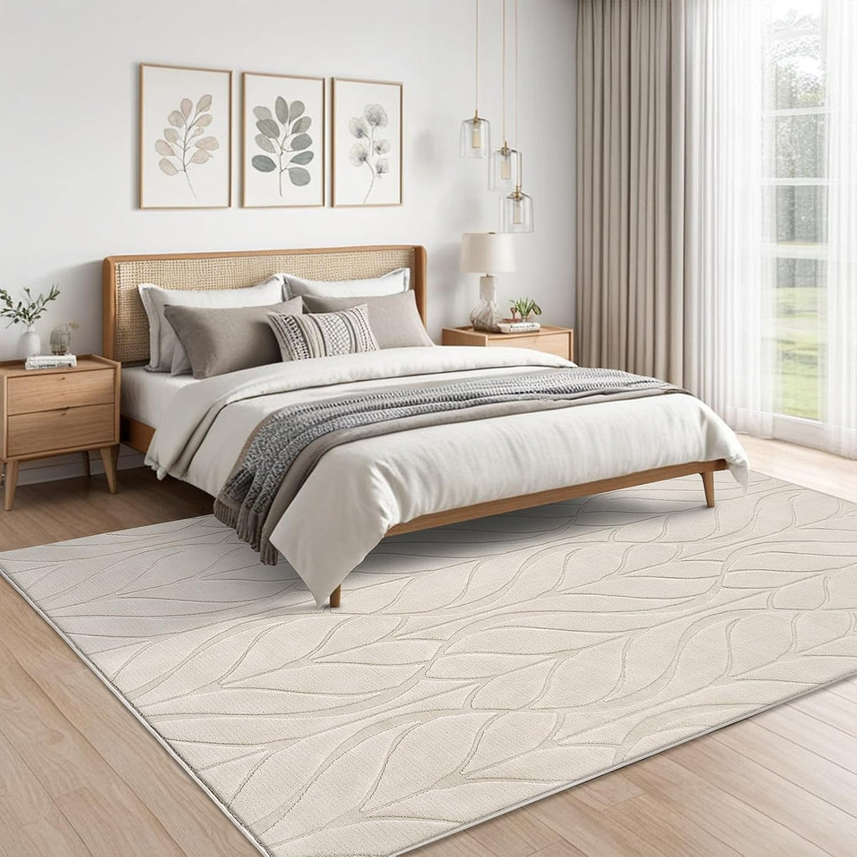 SHACOS 8x10 Soft Rug for Living Room Bedroom Fluffy Large Carpet, Beige