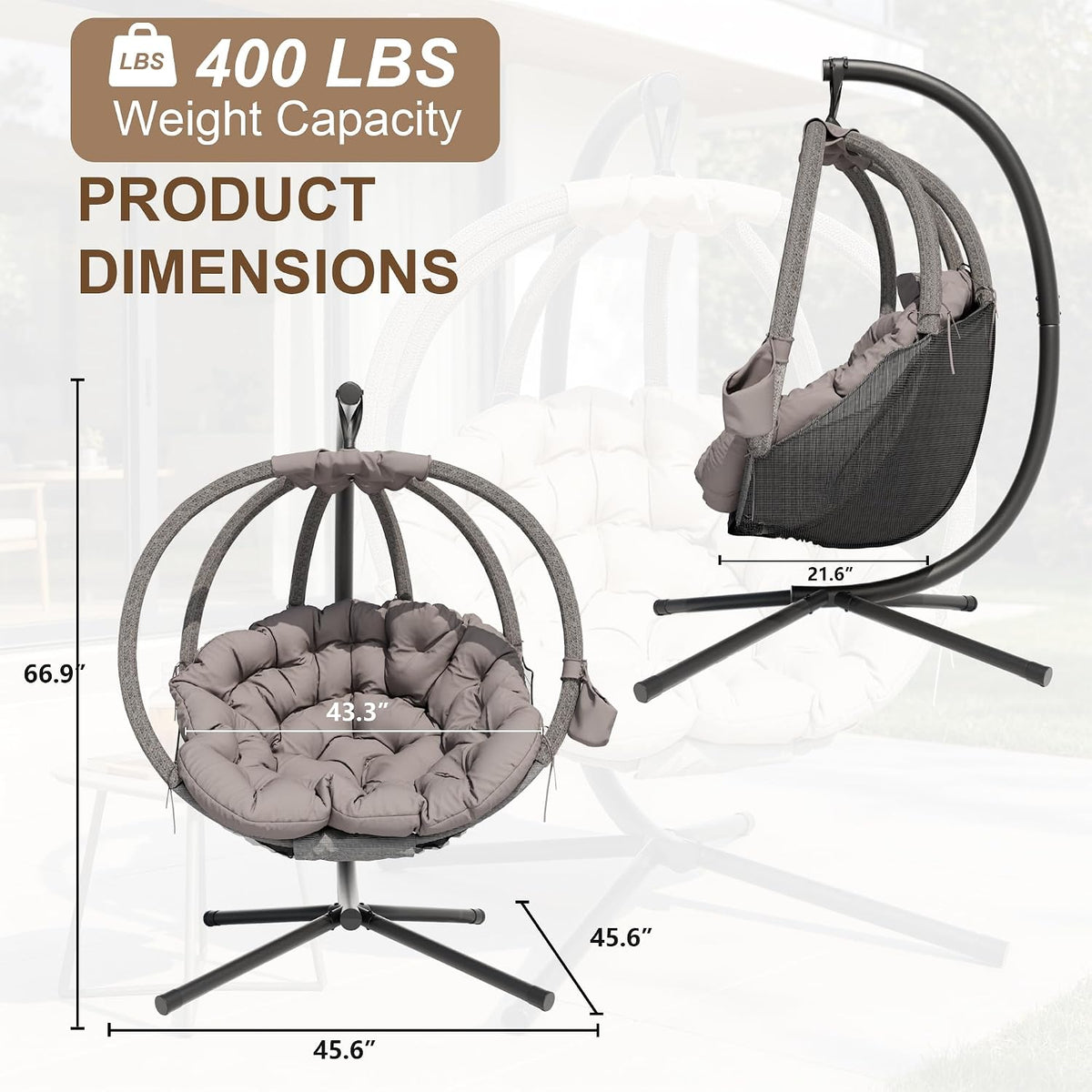 kullavik hanging egg chair outdoor with stand, wicker, package contents