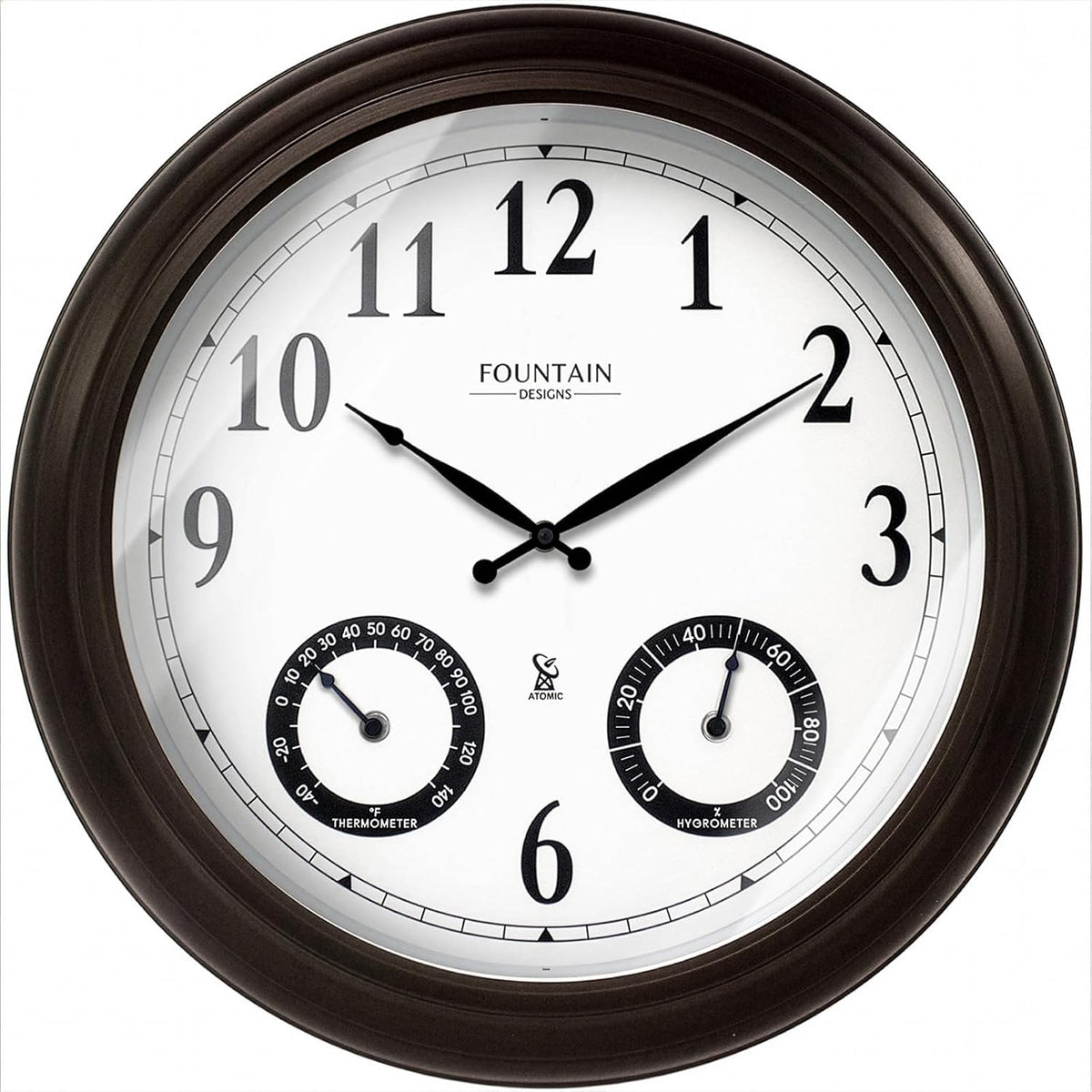 20" Large Outdoor Atomic Wall Clock,Oil Rubbed Bronze