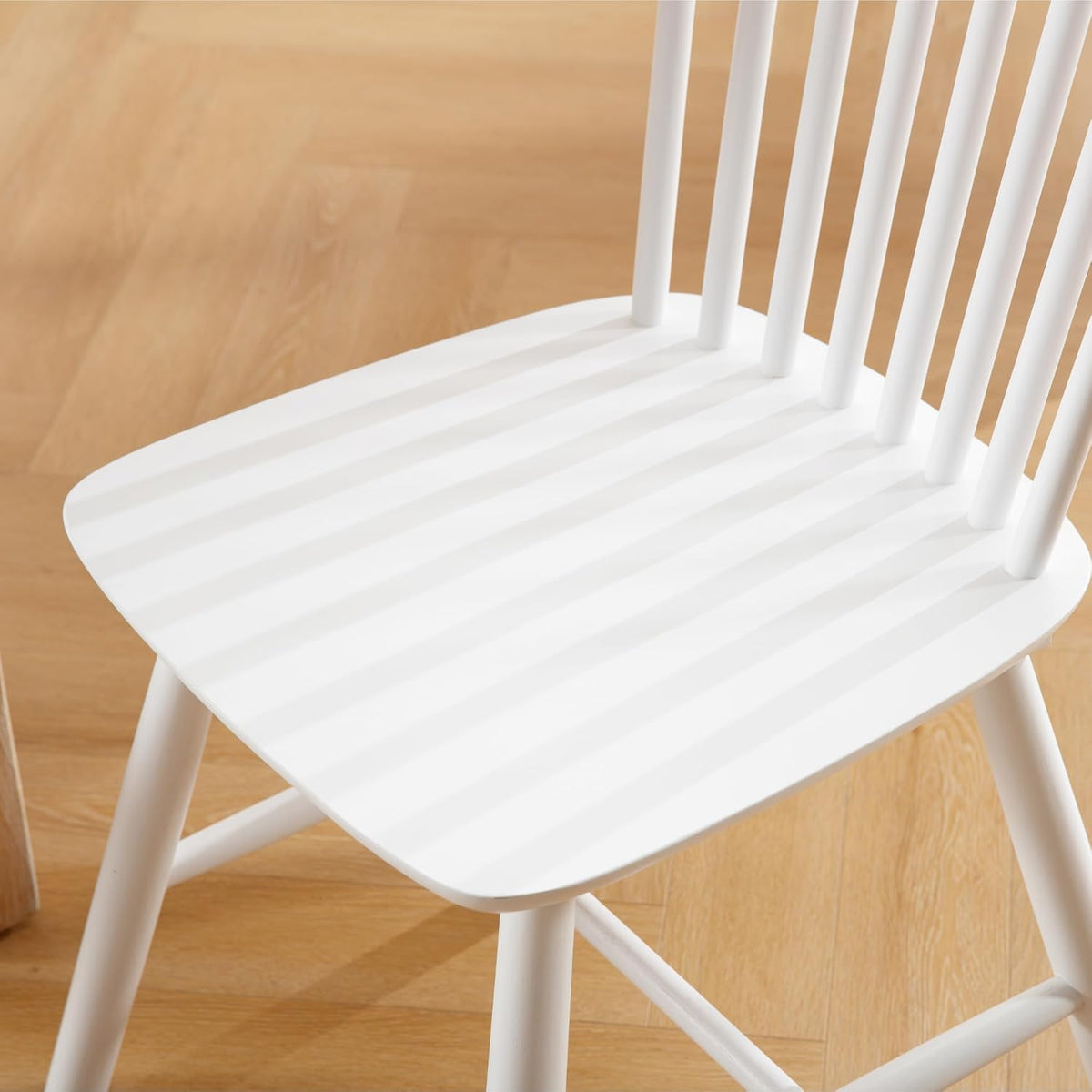 chairus Dining Chairs Set of 8, Dining Room Side Chair Farmhouse Natural Wooden Kitchen Chairs Windsor Dining Chair Vintage High Back Dining Chairs for Dining Room Kitchen Restaurant - White