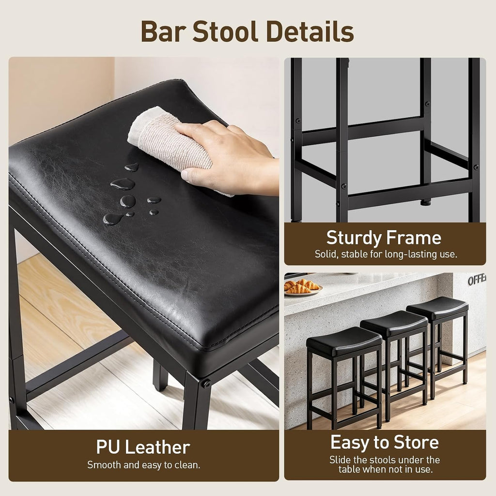 RALGEND Bar Stools Set of 2, Counter Height Stools, Kitchen Stools