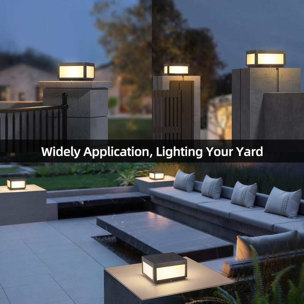 Outdoor Post Light Hard Wired, 9.84" Pillar Lights Waterproof