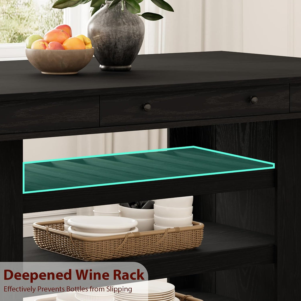 Garvee Rectangular Large Counter Height Dining Table with Storage for 4-6