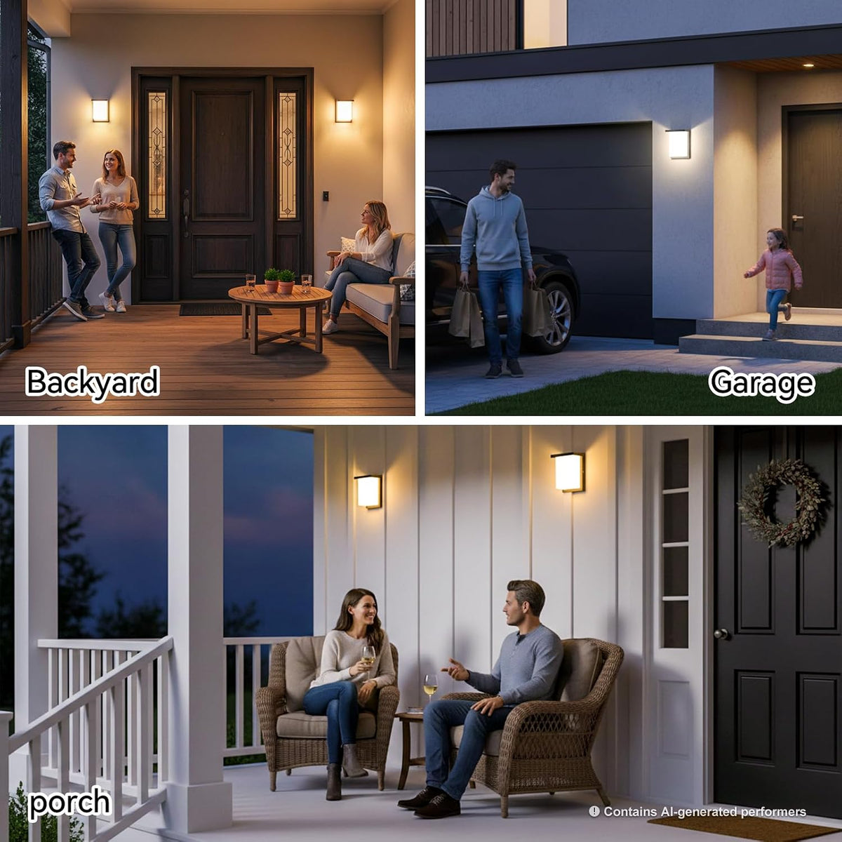 Outdoor Wall Lights, 15W Integrated LED, 3CCT Selectable, IP65 ETL