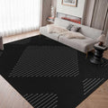 LIVEBOX Boho Black Area Rug 8 x 10 for Living Room, Bedroom Washable Moroccan Cotton Rugs, Large Carpet Thin Indoor Floor Rug for Dining Room, Home Office