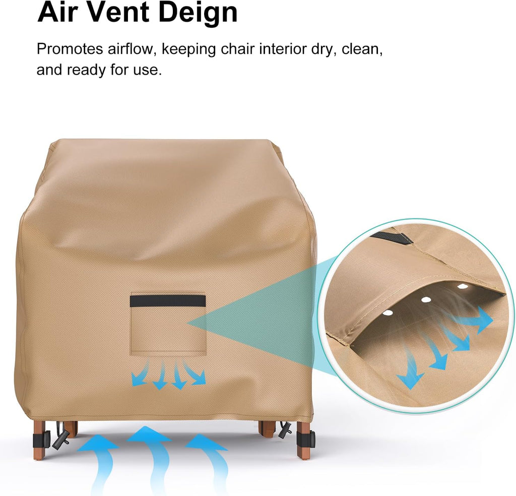 adirondack outdoor chair covers waterproof 33"wx35"dx36"h, brown, package contents