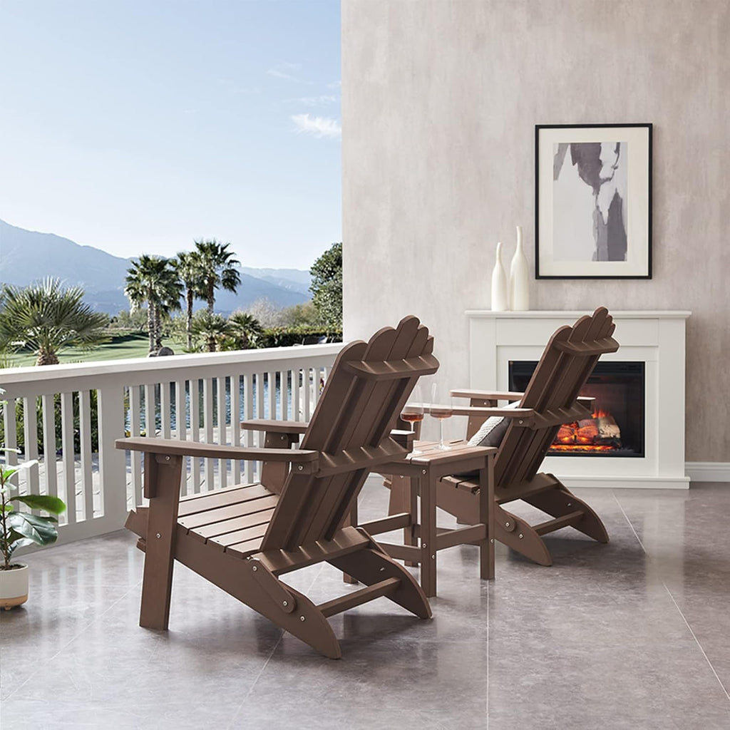 Folding Adirondack Chair, Poly Lumber Fire Pit Chairs, Brown
