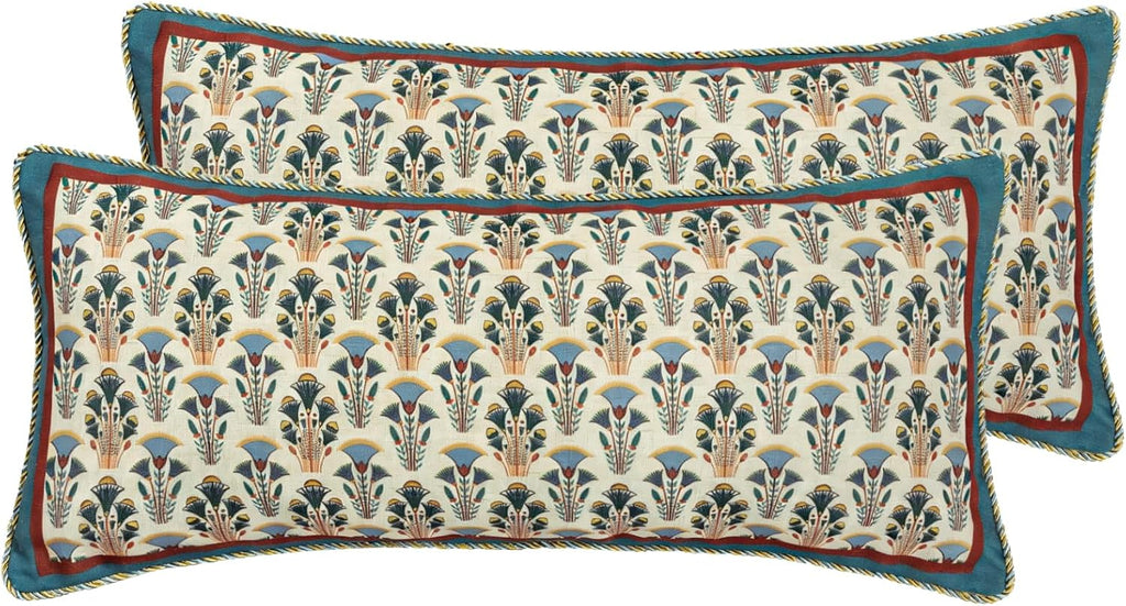 patdrea French Vintage Linen Throw Pillow Cover,12"x28",Set of 2-Wensel D