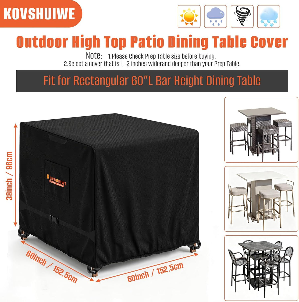 kovshuiwe 5 piece bar height patio dining set shown in use