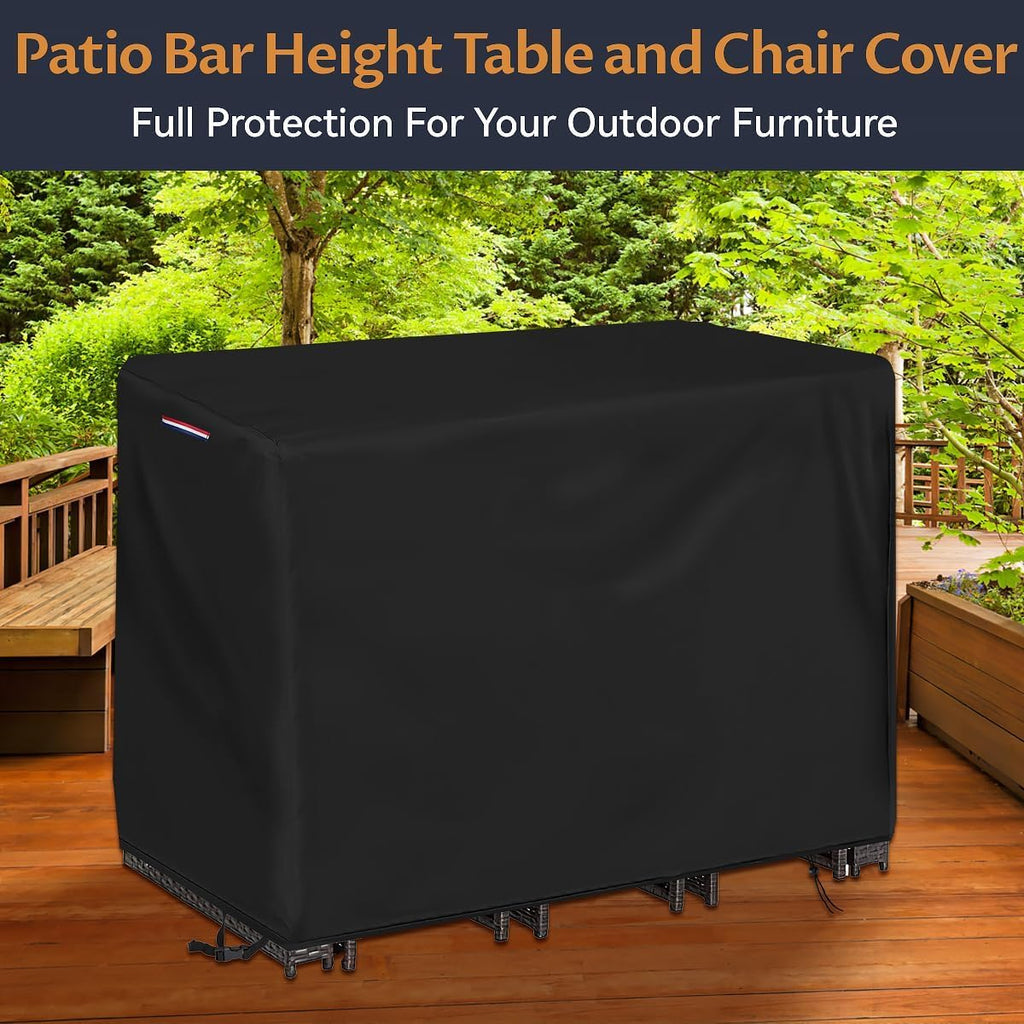 outdoor waterproof bar table set cover, 63"l x showing dimensions