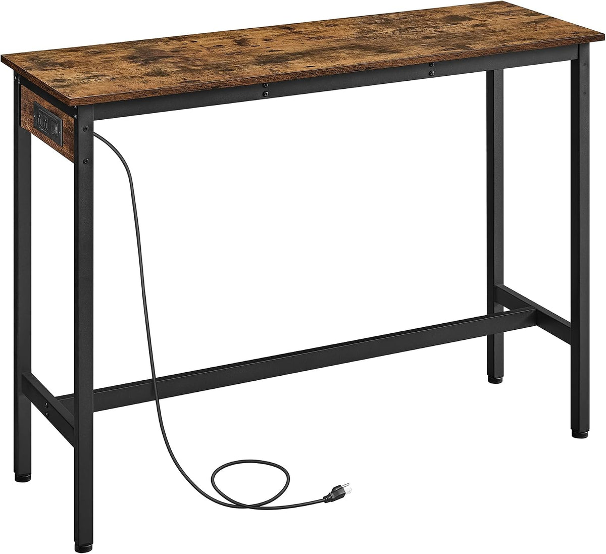 VASAGLE Bar Table with Power Outlets, Computer Desk, 47.2" W