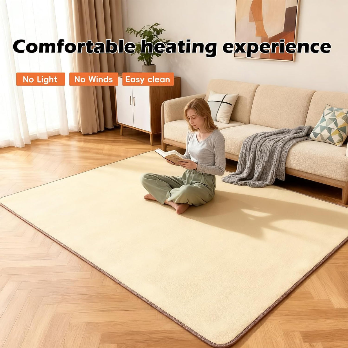 120v electric heated mat easy clean pvc surface showing dimensions