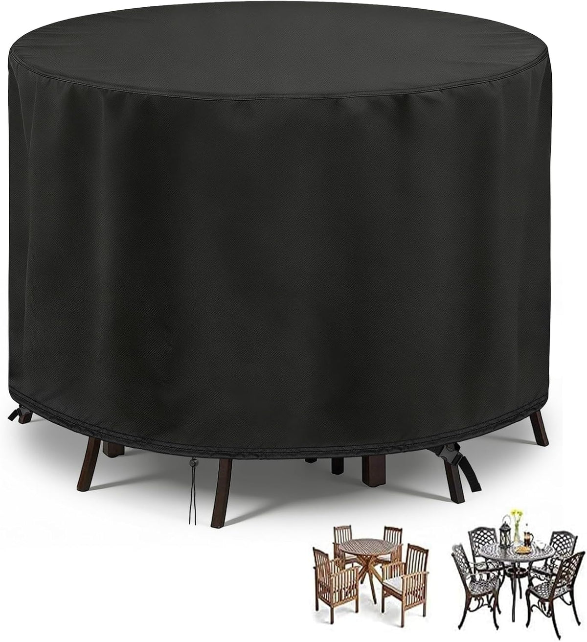 POMER Round Patio Furniture Set Cover,Outdoor Round Table Cover 72"D x 43"H