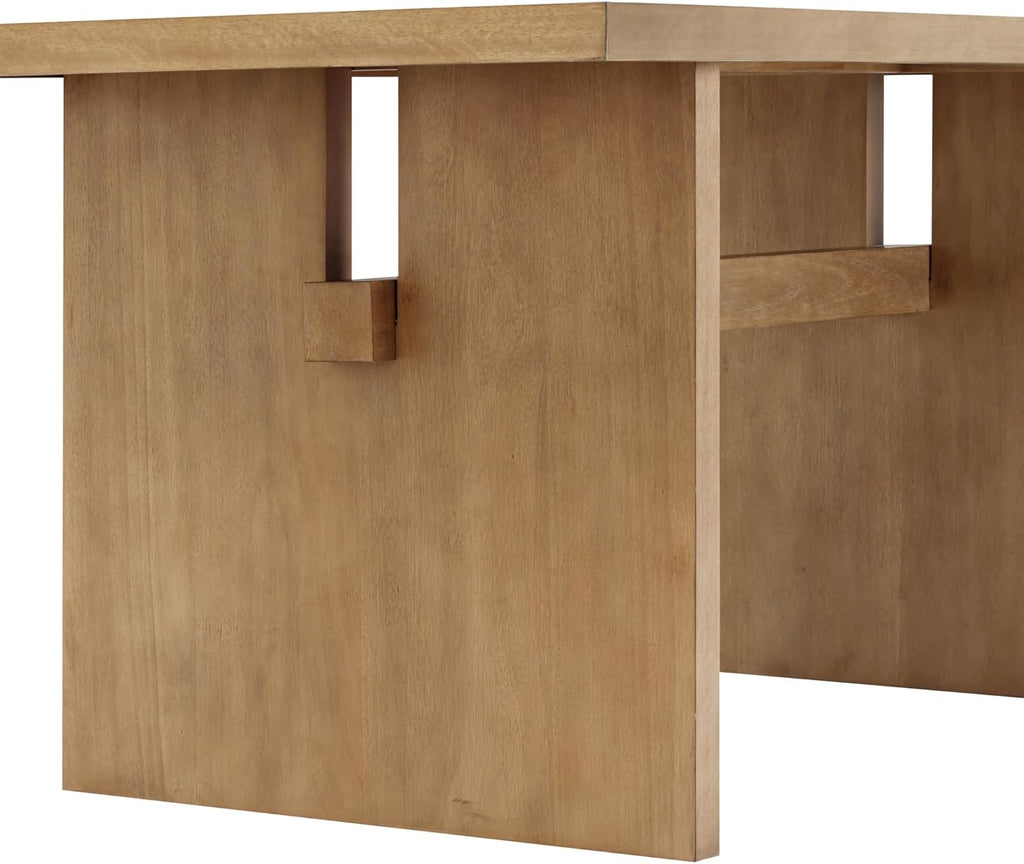 Nathan James Briggs Modern Dining Table for 6, Small Rectangle Dining Table, Solid Wood in Light Brown Finish