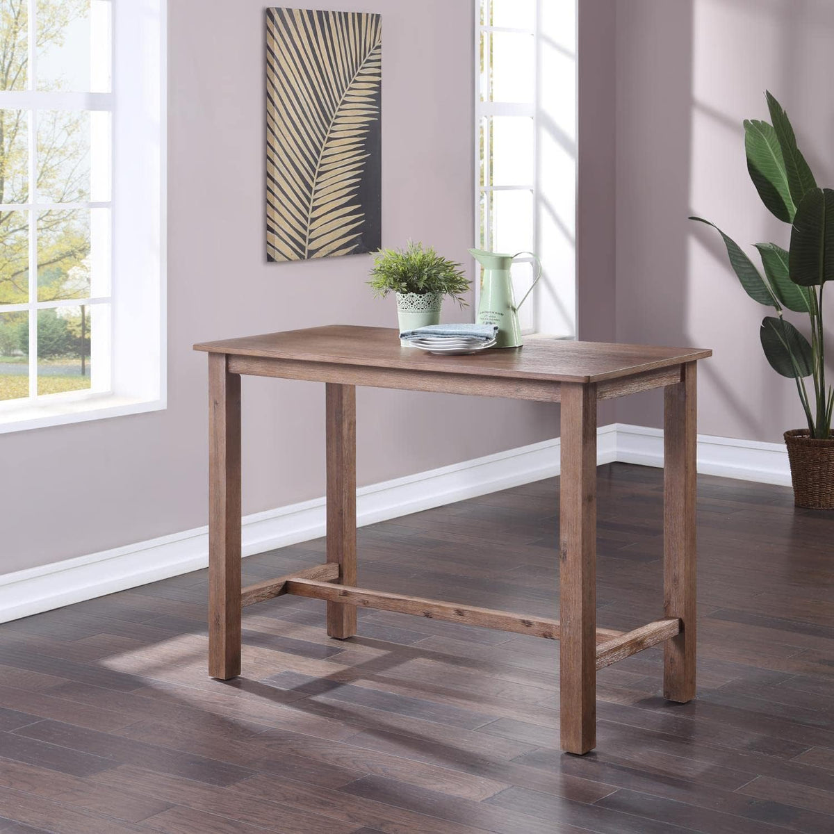 Boraam Sonoma Pub Table - Barnwood Wire-Brush