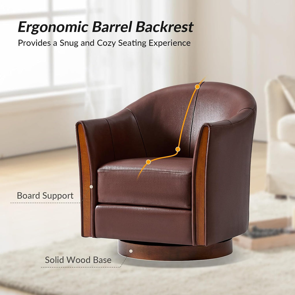 hulala home leather swivel accent chairs with wood, package contents
