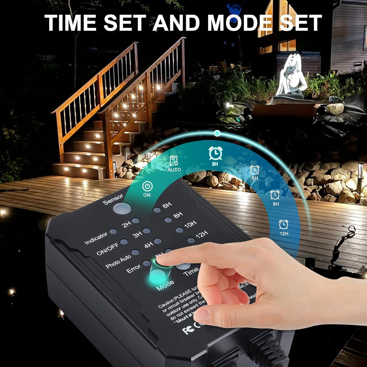 smy lighting dimmable led deck lights with timer showing dimensions