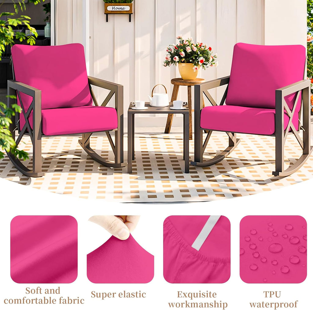 8Pcs Patio Cushion Covers Stretch Outdoor Furniture Cushion Covers