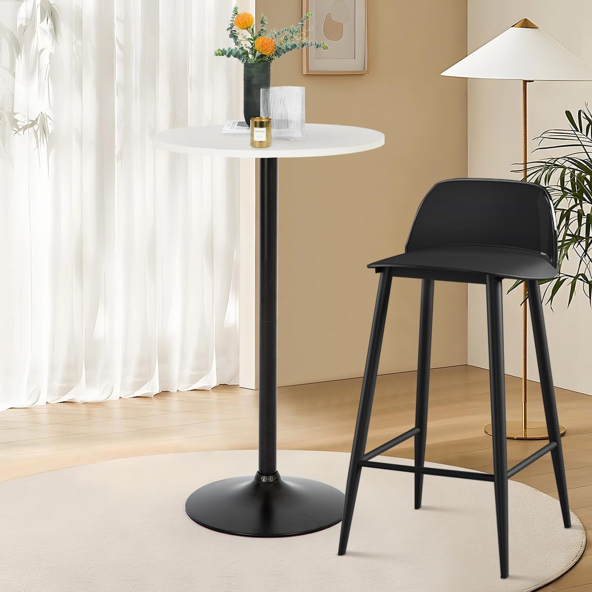 FDW Pub Table 40 Inch Height Cocktail Table Round Bistro Bar Table for Home and Kitchen Dining
