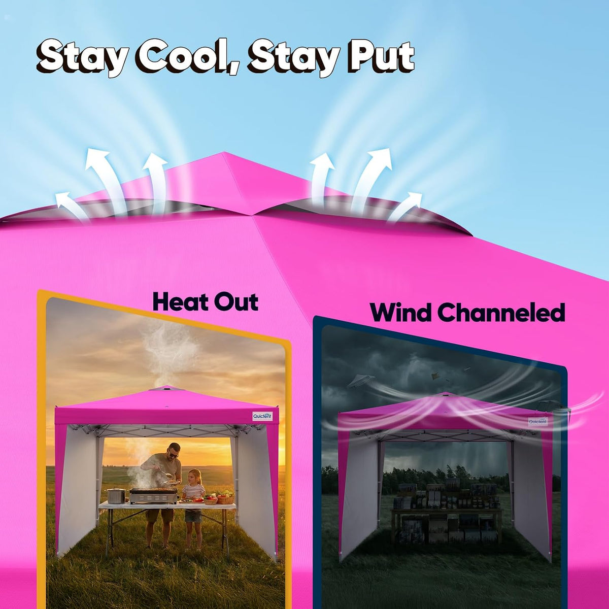 Quictent 10x10 Pop Up Canopy Tent with 2 Sidewalls