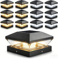 T-SUN Solar Post Cap Lights 12 Pack, 2 Modes Fence Post Solar Lights Black